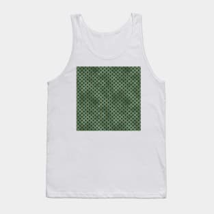 Teal and Gold Vintage Art Deco Ringed Scales Pattern Tank Top